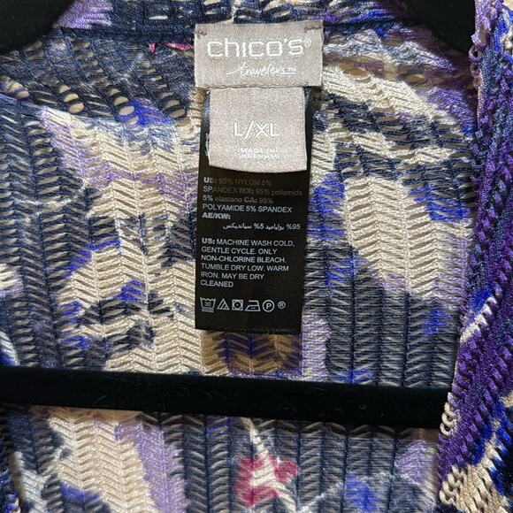 Chico’s Cool-Toned Wheat Mesh Jacket Size L/XL - Picture 5 of 6